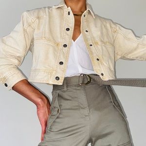 Free People Cropped Denim Jacket